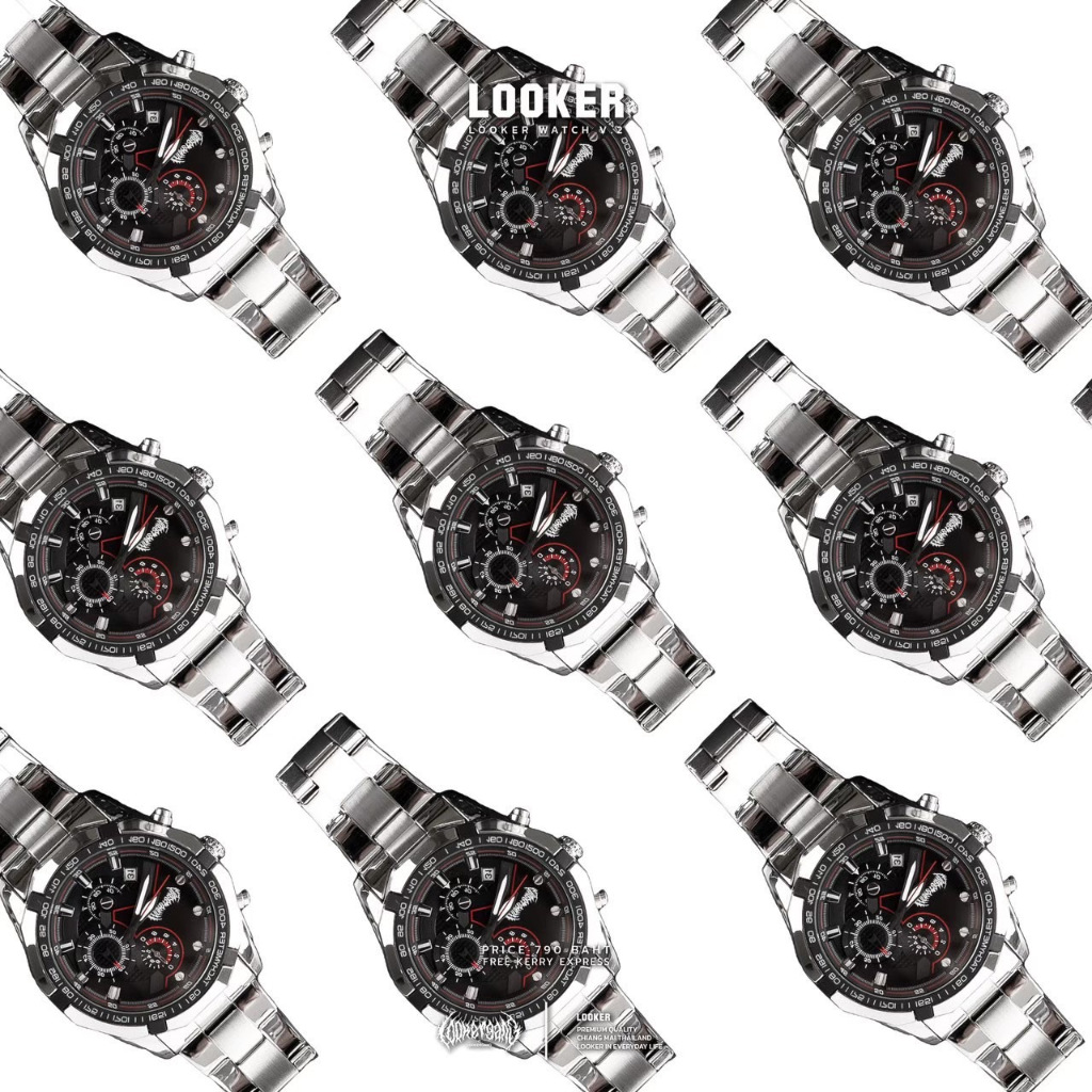 LOOKER - นาฬิกาข้อมือสีเงิน V.2 (9%Clothing)