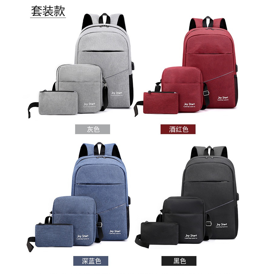 ซื้อ1 ได้3 เซ็ตกระเป๋าเป้ สะพายหลังผู้ชาย สไตล์เกาหลี รูปที่ 5