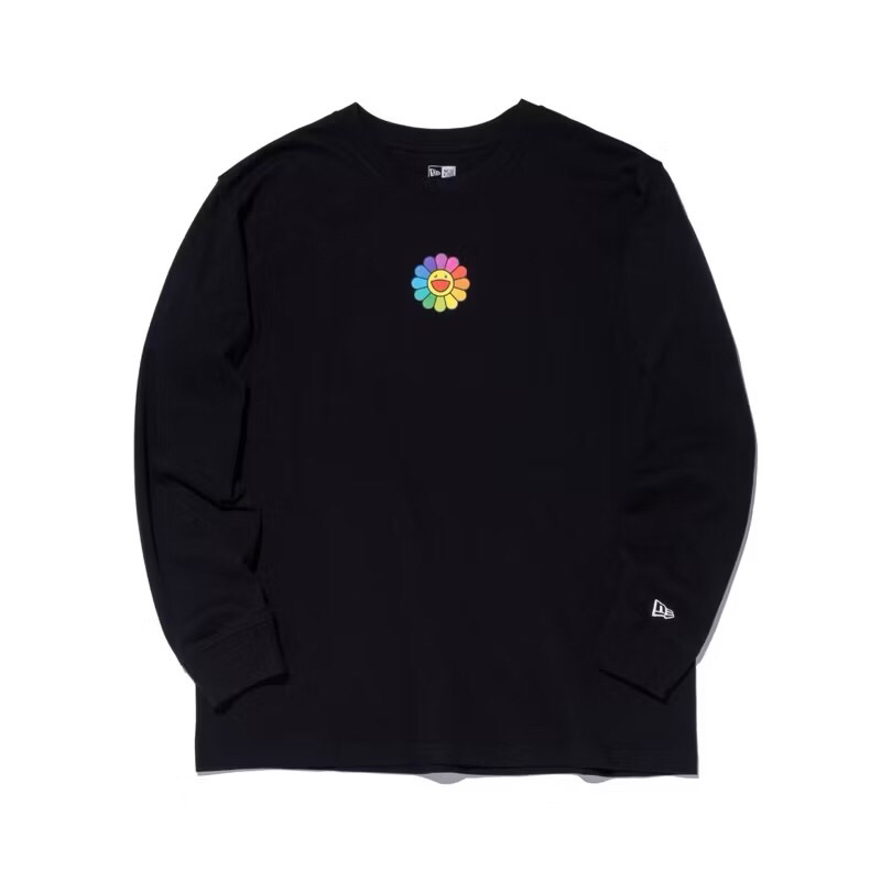 [พร้อมส่ง] New Era x Murakami Takashi Flower Long Sleeve T-Shirt Black - Size S JIN BTS