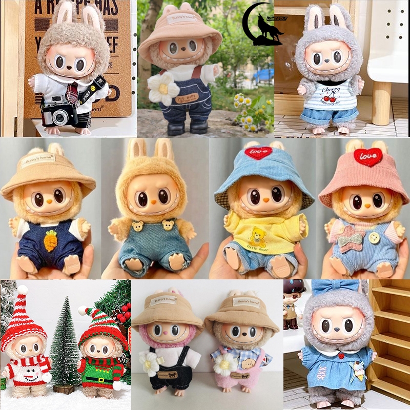 ชุดตุ๊กตา V1 V2 สามารถ ใส่ได้ เสื้อผ้าตุ๊กตา Macaron หมวกตุ๊กตาผ้าฝ้าย แว่นตา เดรสผ้าฝ้าย ขนาด 15 ซม(ไม่รวมตุ๊กตา)