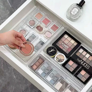กล่องลิ้นชักพลาสติกใส กล่องใส่ของ จัดระเบียบ ถาดใสของใส่ 5/6ชิ้น สําหรับเก็บเครื่องสําอาง