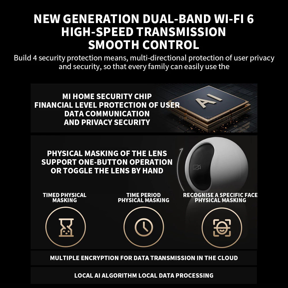 Xiaomi Smart Camera C700 4K 8MP กล้องวงจรปิด 4K Ultra-HD ด้วยชิป AI การติดตามการเคลื่อนไหวของมนุษย์