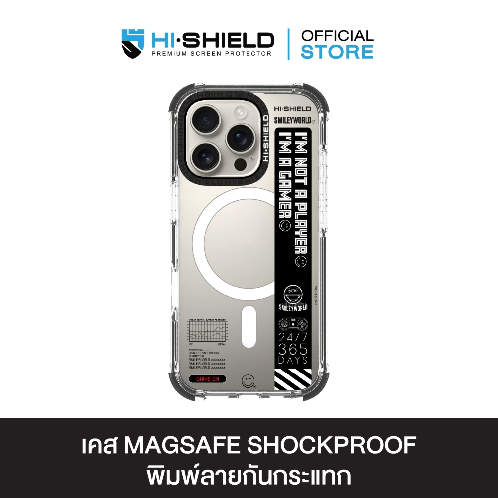 HI-SHIELD Magsafe Shockproof Case รุ่น Smileyworld Smiley053 [iPhone17/iPhone16/iPhone15/iPhone14] - เคสแม่เหล็ก