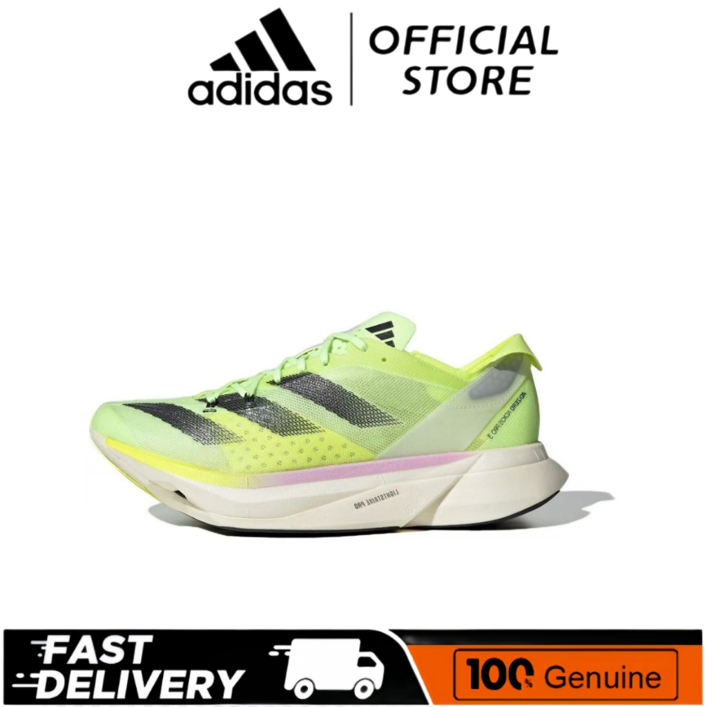 【ของแท้ 100% 】 adidas Adizero Adios Pro 3 LIGHTSTRIKE Green รองเท้าผ้าใบ IG6445 สินค้าพร้อมส่ง