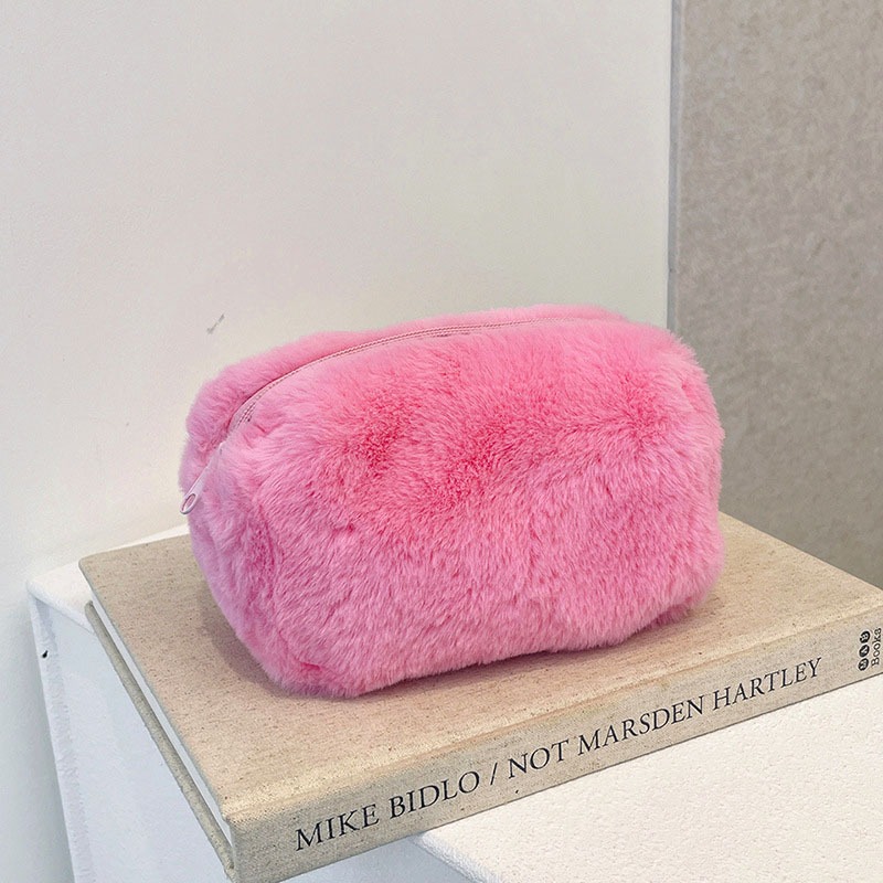 Katoshop พร้อมส่ง💖 กระเป๋าเครื่องสำอาง ขนนุ่มนิ่ม fluffy จุได้เยอะมาก พกสะดวก