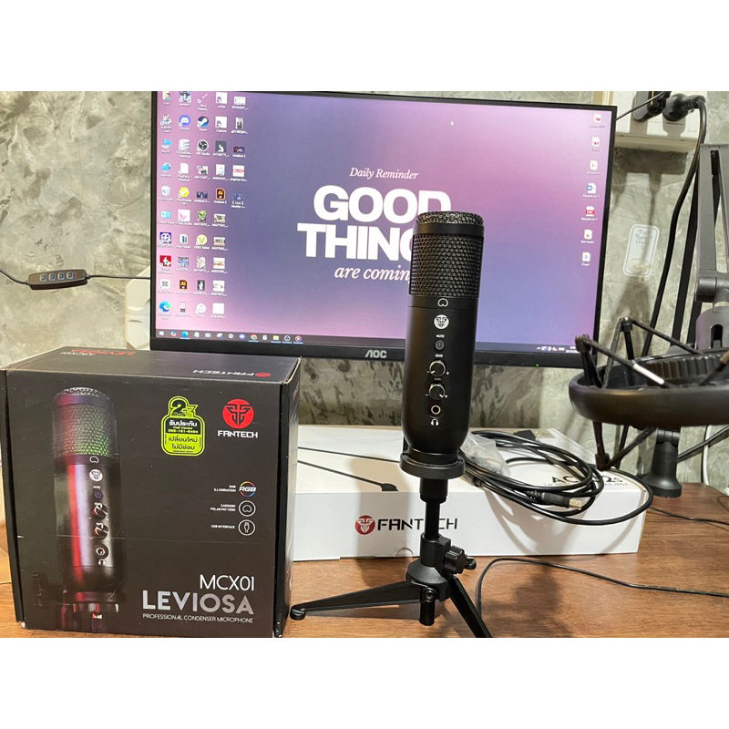 ขายไมค์ fantech mcx01 leviosa  พร้อมแขนจับไมค์