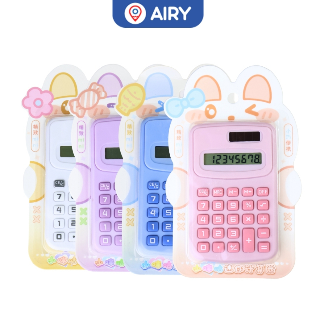เครื่องคิดเลขพกพา 8 หลัก สีพาสเทล พร้อมระบบพลังงานแสงอาทิตย์ พกพาง่าย Calculator (แพ็ค 1 ชิ้น) รุ่น HJ2954