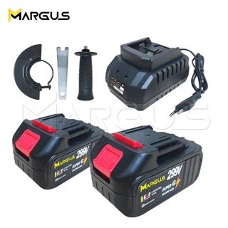 MARGUS เครื่องเจียร์ไร้สาย + สว่านแบตไร้สาย กระแทก +บล็อกแบตไร้สาย แบตเตอรี่ 2 ก้อน [ แบต 10 CELL เต็ม ] พร้อมแท่นชาร์จ