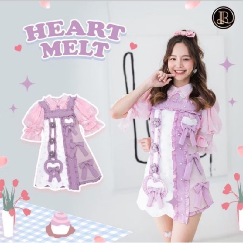 เดรสสั้น สีชมพู น่ารักสวยหวาน BTL Brand มือ1 sz.L heart melt