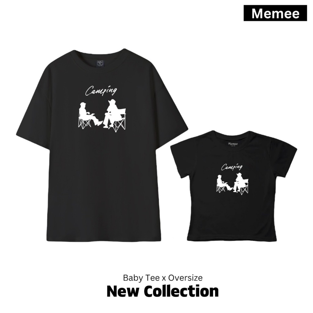 MEMEE ~ เสื้อยืดCotton x Polyester S-3XL ใส่สบาย ไม่หด ไม่ย้วย ทรงสวย (Camping2)