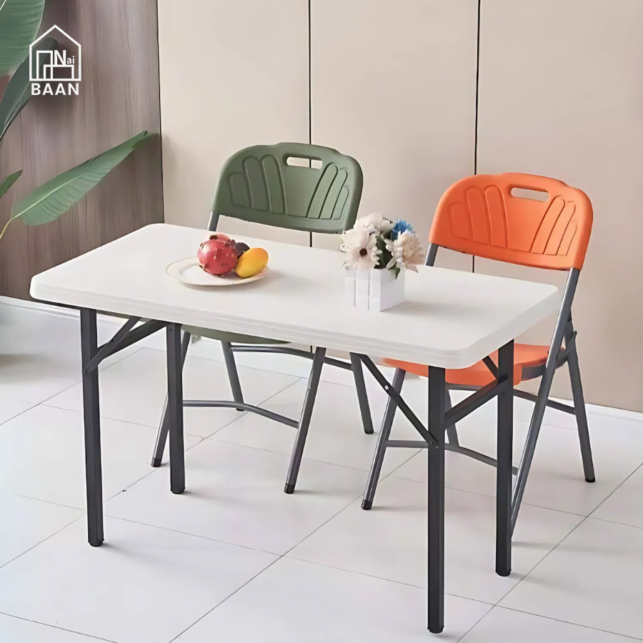 Naibaan โต๊ะอเนกประสงค์ พลาสติก สามารถพับได้ เหมาะสำหรับกินข้าว ดื่มกาแฟ ทำงาน Table