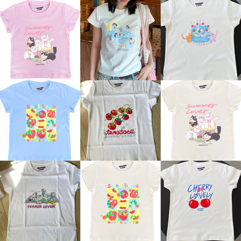 เสื้อตัวยาว summer lover (มีหลายลาย) กดshopee vdo ลด30%
