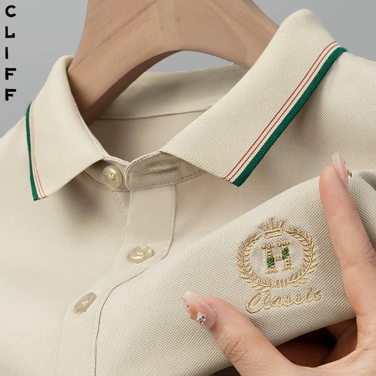 CLIFF เสื้อเชิ้ตผู้ชาย ปกพับ ธุรกิจ ลำลอง แบบหลวม เข้ารูป แมทช์ลุคง่าย