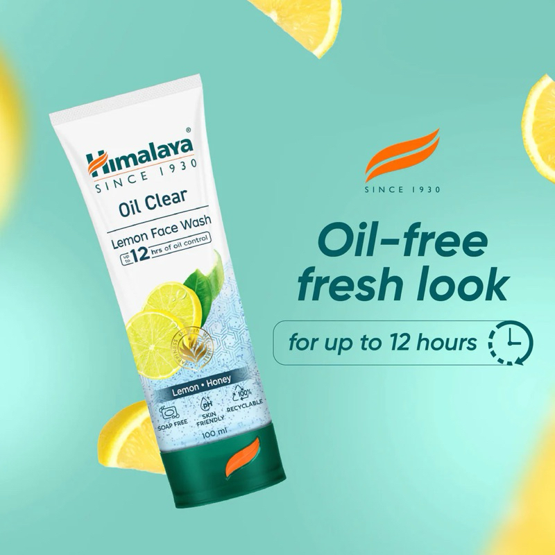 Himalaya Oil Clear Lemon Face Wash  🍋Oil -free fresh look 100ml โฟมล้างหน้ามะนาวน้ำผึ้ง