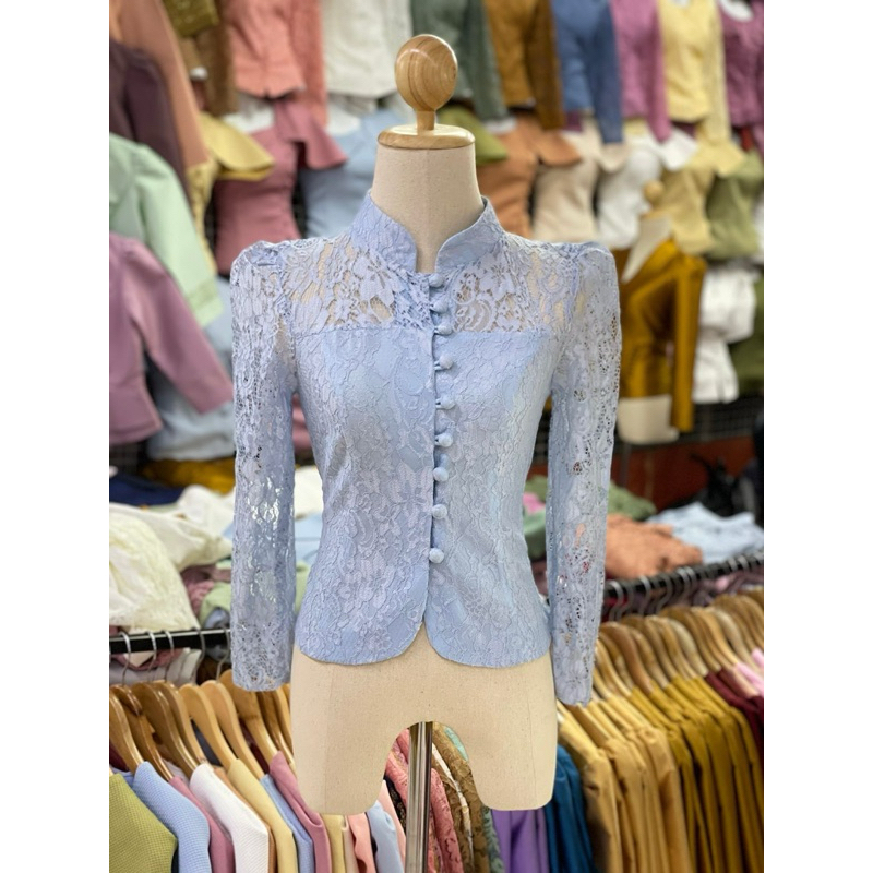 A01 ลูกไม้อิตาลี คอจีนทางการ อก34-42