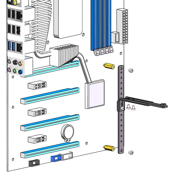 ขาตั้งการ์ดจอแบบยึดกับ M/B GPU Bracket ATX/mATX