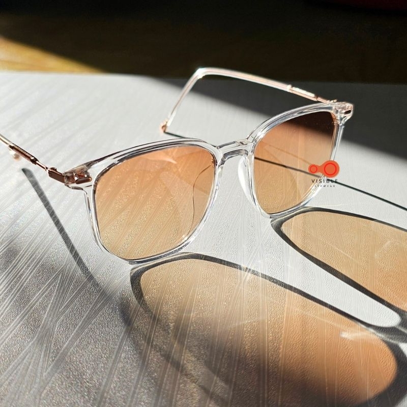[VISIBLE EYEWEAR] 4407 ไม่มีค่าสายตา แว่นกรองแสงสีฟ้า+เลนส์กันแดดออโต้ UV400