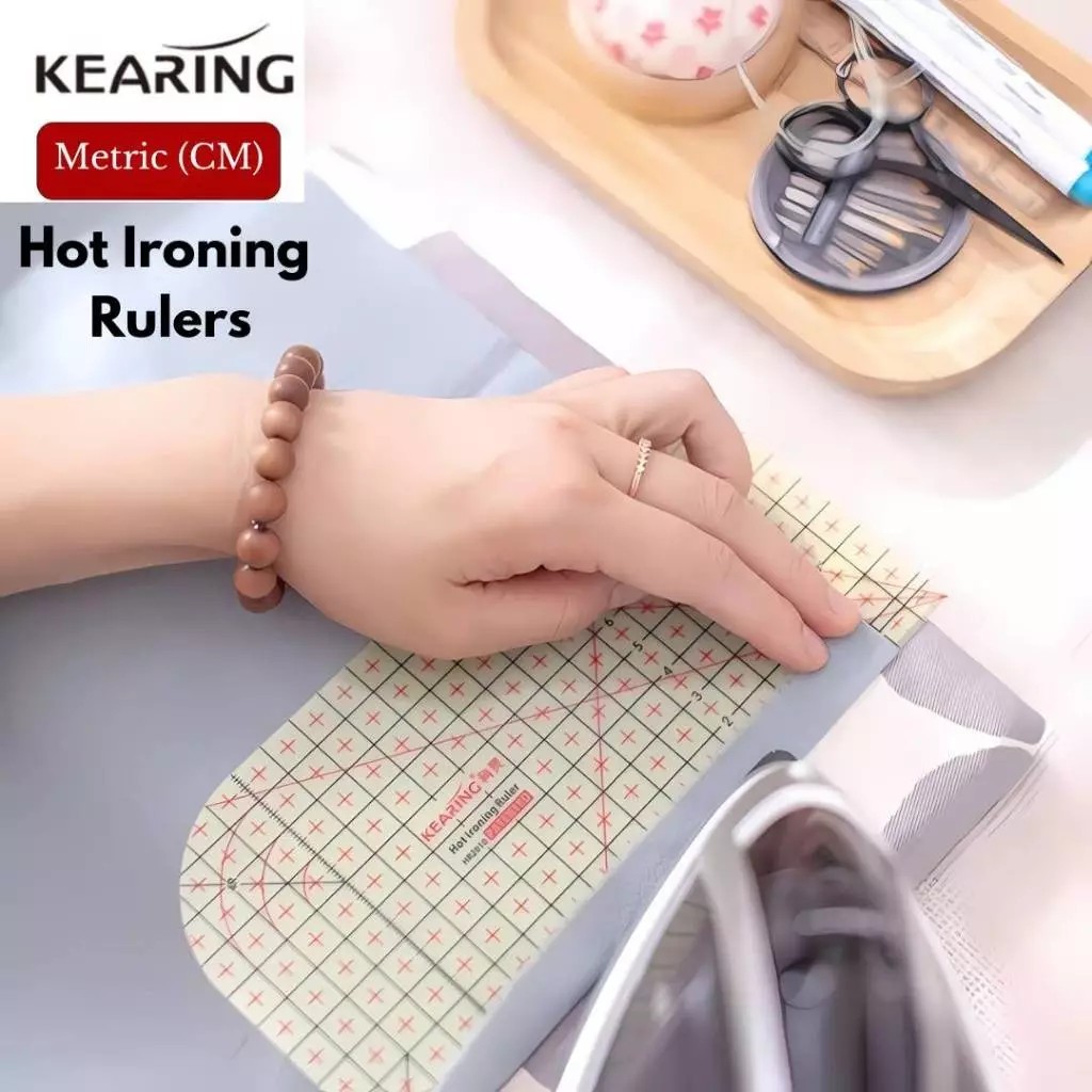 Kearing Hot Ironing Ruler ไม้บรรทัดรีดร้อน สำหรับรีดทำรอยริมขอบผ้า ขนาด 20×10 CM (HR2010)
