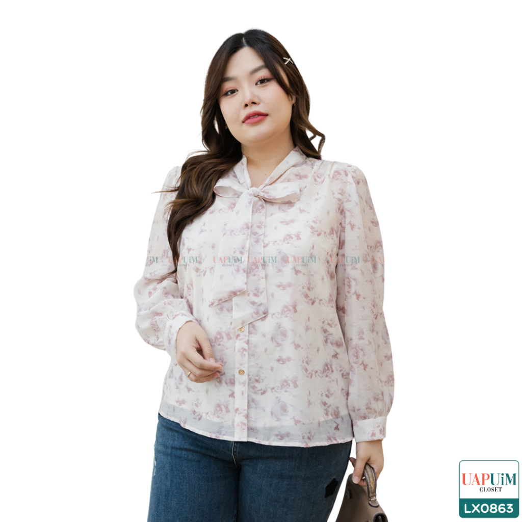 (LX0863)เสื้อแขนยาวสาวอวบเสื้อเซ็ทใส่เที่ยว ใส่ทำงานคู่ใจที่คุณต้องมี กับเสื้อแขนยาวพิมพ์ลายสุดเก๋