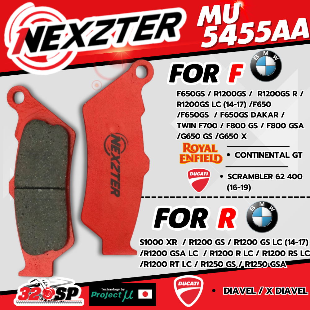 ผ้าเบรค Nexzter รหัส MU5455AA รุ่น Royal enfield/ BMW / ROYAL ENFIELD / DUCATI / ใส่ได้เฉพาะรุ่น ส่งไว!! 320sp