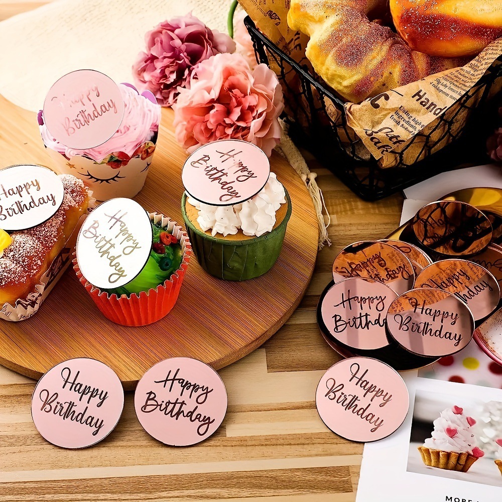 ป้ายวันเกิด เหรียญวันเกิด ป้าย happy birthday แบบเหรียญ ป้ายปักเค้กอะคริลิค