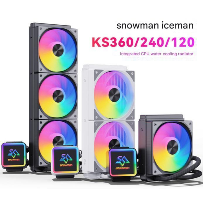ชุดน้ำปิด1/2/3ตอน SNOWMAN KS120/240/360 LGA1700 1200 1151 1155 1156 2011 X79 X99 2066 AMD AM5 AM4 AM