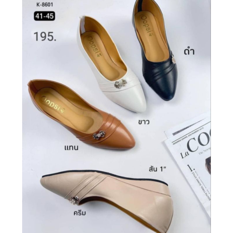 รองเท้าไซส์ใหญ่41-45🌸คัชชูส้นเตารีด1นิ้วลดราคา⚡โรงงานเลิกผลิต