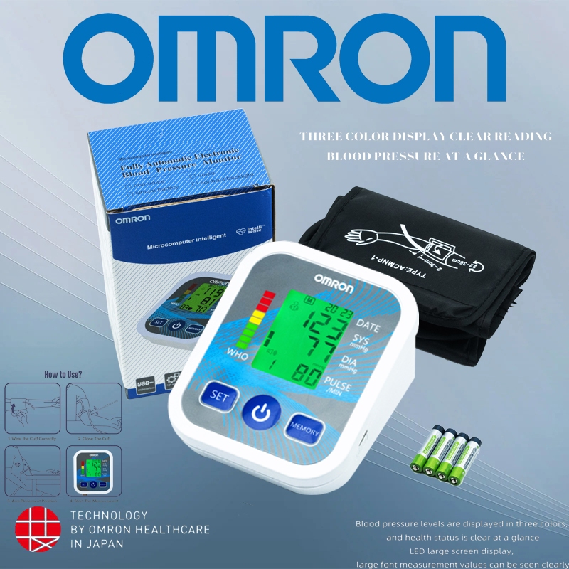 【ของแท้อย่างเป็นทางการ】เครื่องวัดความดัน Omron แท้ การออกเสียงภาษาอังกฤษ เครื่องวัดความดันโลหิต Blood Pressur Monitor
