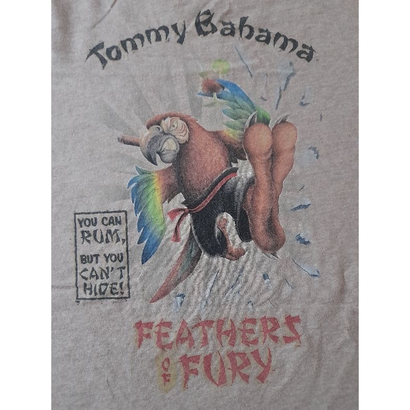 เสื้อยืด มือสอง คอกลม แขนสั้น ลาย TOMMY  BAHAMA สีน้ำตาล size : XXL