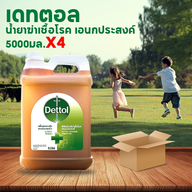 Dettol ฆ่าเชื้อโรค เดทตอล ไฮยีน มัลติ-ยูส ดิสอินแฟคแทนท์ 5000 มล.X4