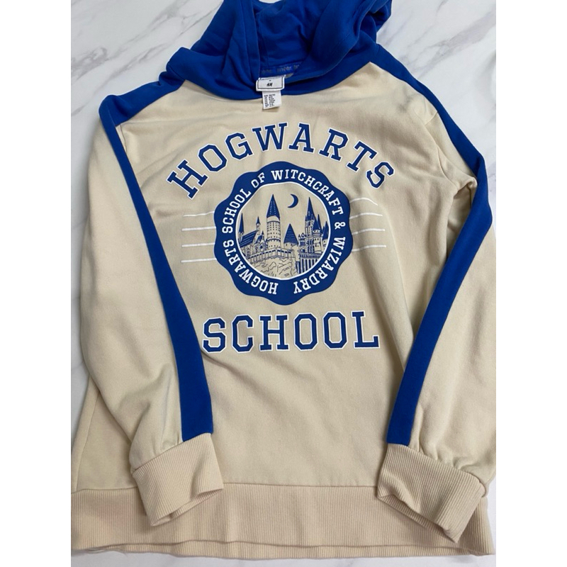 เสื้อกันหนาว hoody H&M แท้ Limited Haay Potter สีขาวน้ำเงิน Hogwart