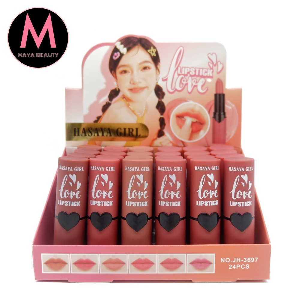 {24แท่ง} HASAYA GIRL Silky Love Color Lipstick ลิปสติกเนื้อแมทต์ เนียนนุ่ม ไม่ตกร่อง สีสันเป็นธรรมชาติ