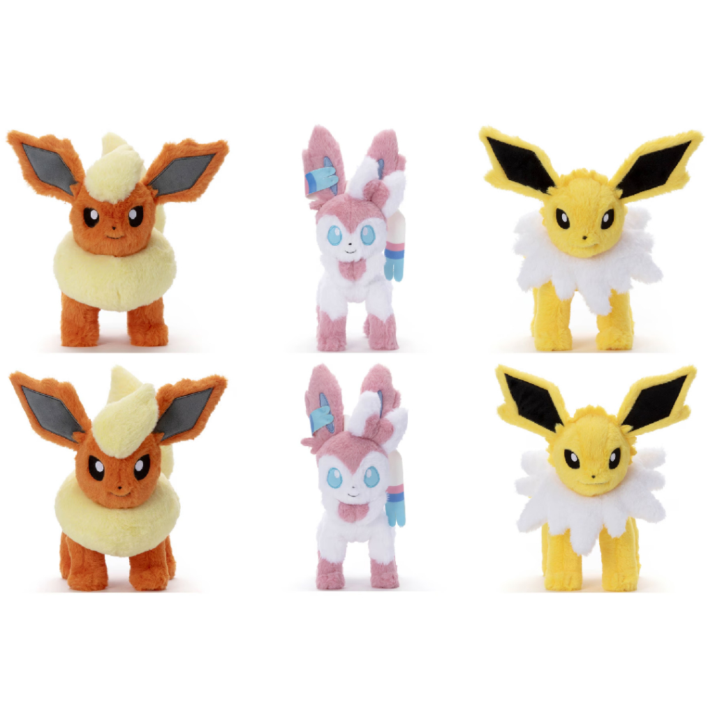 [ส่งตรงจากญี่ปุ่น] ตุ๊กตาโปเกมอน Kuta Kuta Tata Sylveon / Flaron / Jolteon Japan NEW
