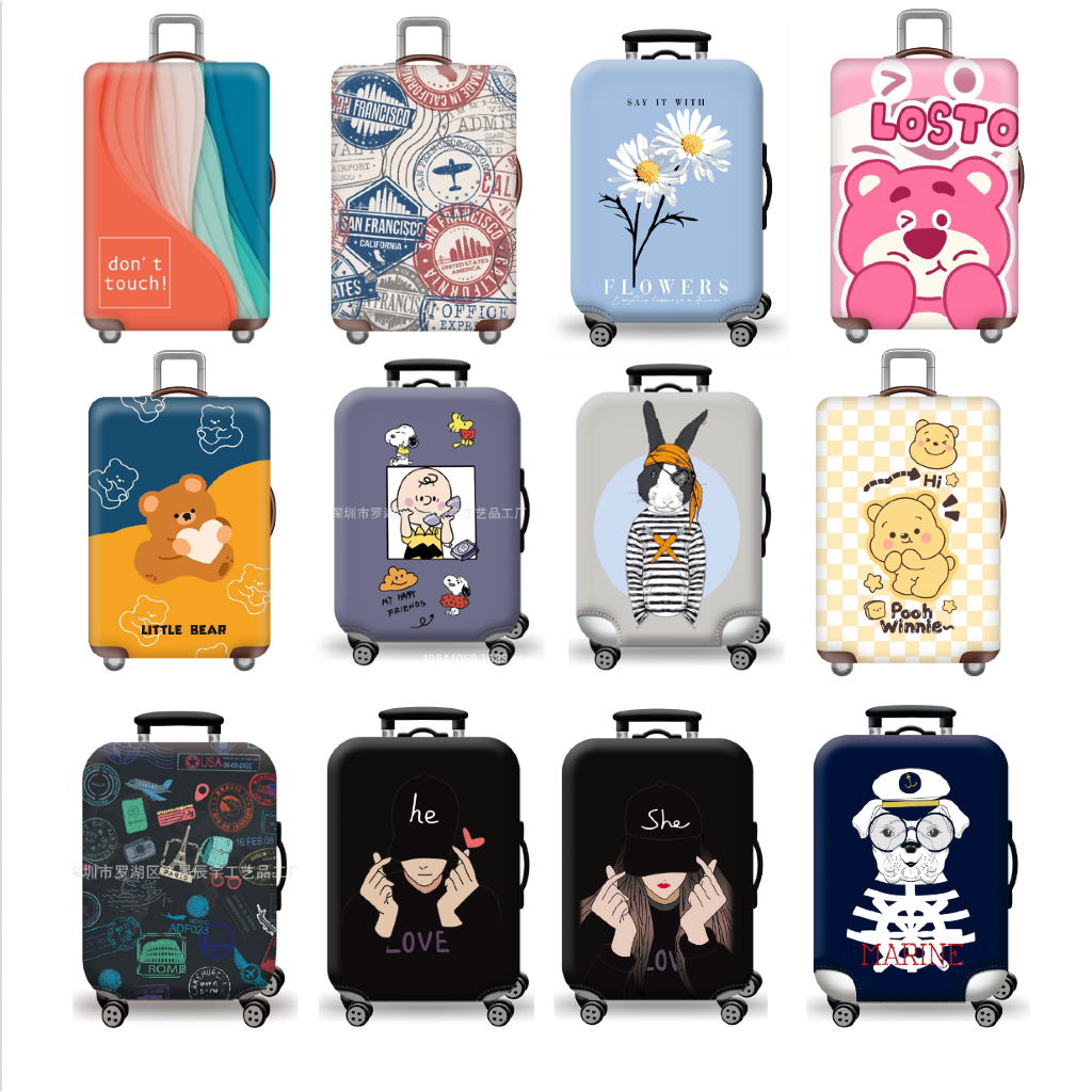 พร้อมส่ง ผ้าคลุมกระเป๋าเดินทางผ้ายืด (Colourful Edition) กันฝุ่น กันรอย สำหรับขนาด 20/24/26/28/30 นิ้ว