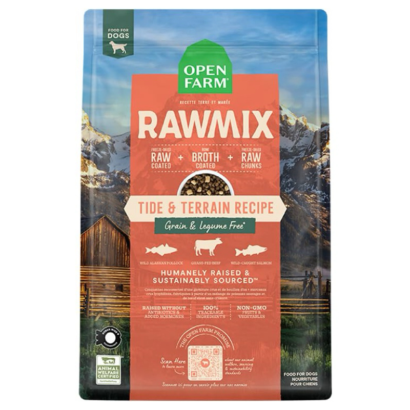 อาหารสุนัข Open Farm สูตร Raw Mix Grain & Legume Free Tide & Terrain Recipe ขนาด 1.58 kg