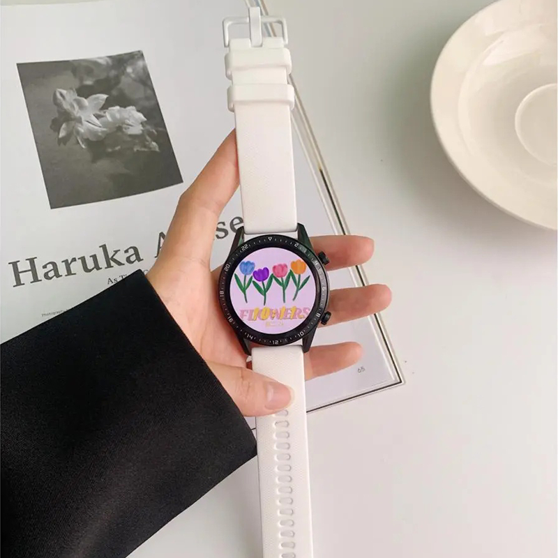 สายซิลิโคนที่เรียบง่ายสำหรับ Amazfit GTR 47 มม./GTR2/2e/3/3Pro Samsung Galaxy Watch 4 /4Classic 20 มม.22 มม.นาฬิกาสากล