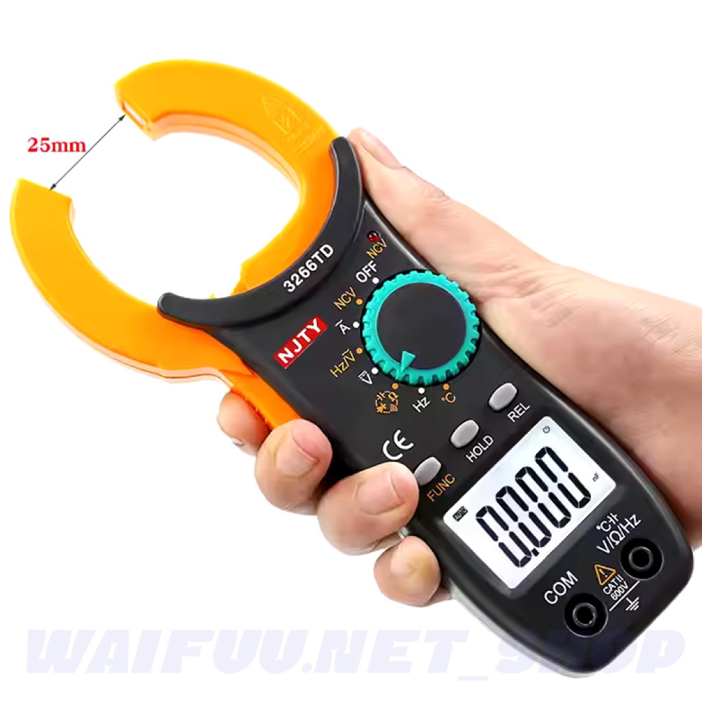 Digital Clamp Meter แคลมป์มิเตอร์แบบดิจิตอล 3266TD NCV เช็คไฟแบบไม่ต้องสัมผัส วัดอุณหภูมิ วัดคาปาซิส