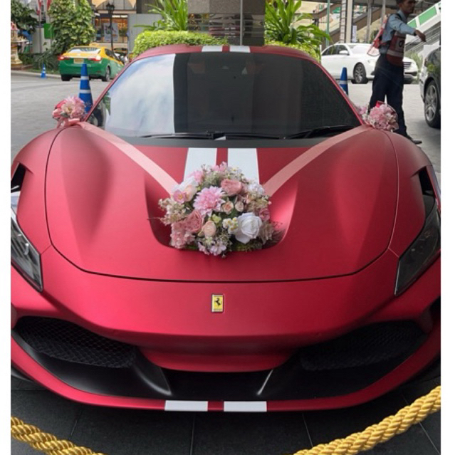 พร้อมส่ง จาก กทม ดอกไม้แต่งหน้ารถ I wedding car I ริบบิ้นผูกรถ I รถเจ้าบ่าว I ดอกไม้แต่งรถเจ้าบ่าว I ของใช้งานแต่ง