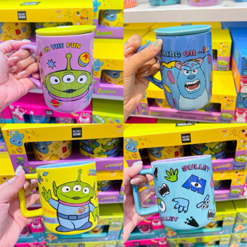 *ทักแชท*รับโค้ดลดสูงสุด30%!❤️‍🔥[พร้อมส่ง]✨แก้วเซรามิกลายน่ารักดิสนีย์(Disney)กรีนแมน ซันลีแวน Minimo