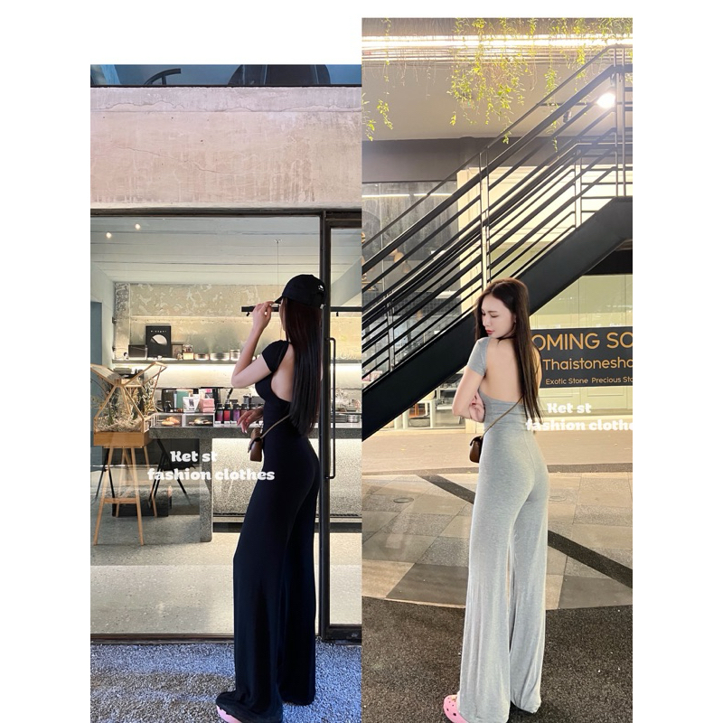 024…ชุดเสื้อเว้าหลัง+กางเกงขายาว