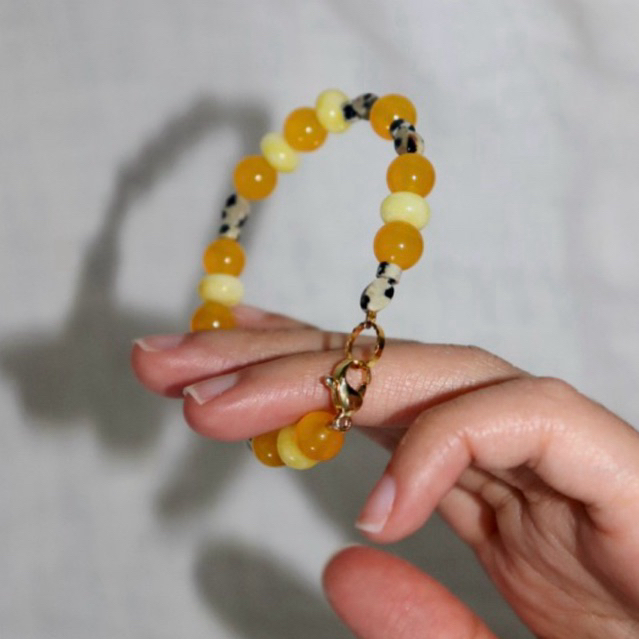 Rotten banana Yellow Agate bracelet unisex fit