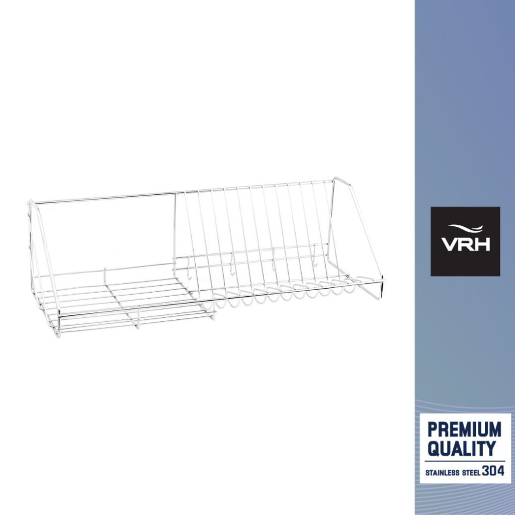 VRH ตะแกรงเอนกประสงค์ แบบติดผนัง ขนาด 215x600x180มม. HW109-W109D ที่วางของ ชั้นวางจาน