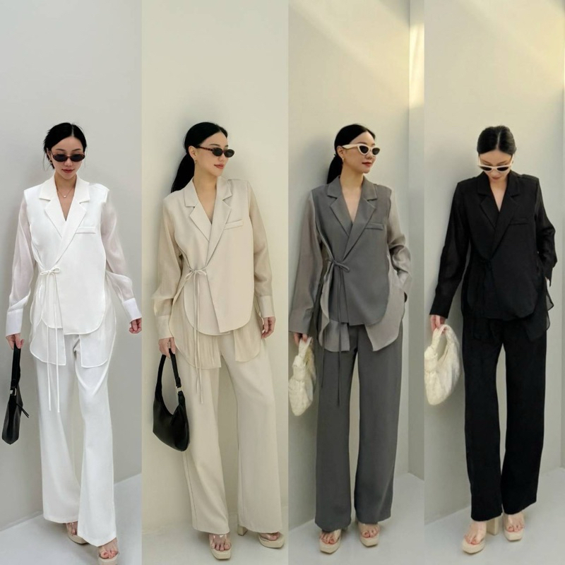 Gentle blazer set เซทเสื้อเบลเซอร์มีทรงเสริมไหล่ มาพร้อมกางเกงขายาว