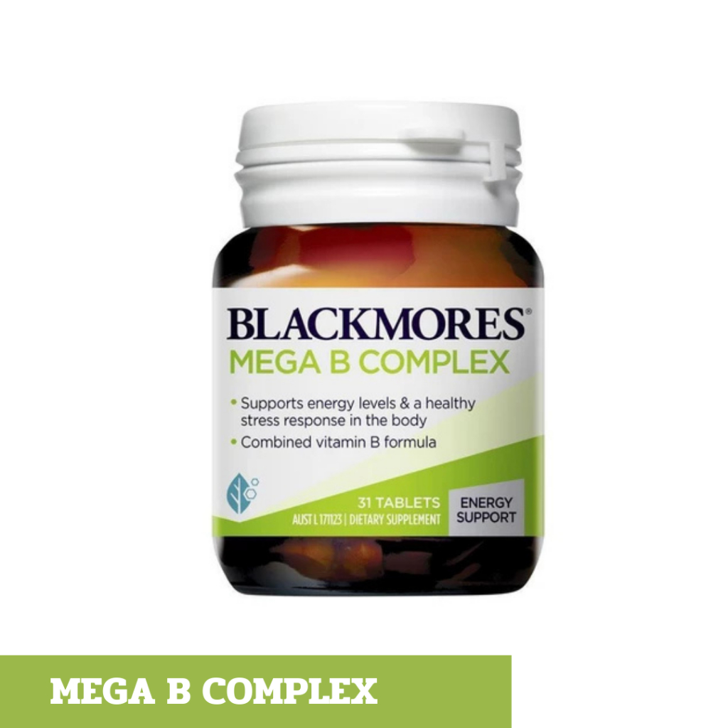 Blackmores Mega B Complex  Tablets วิตามินบี คอมเพล็กซ์แบล็คมอร์ วิตามินบี 60 เม็ด เสริม เพิ่ม พลังง