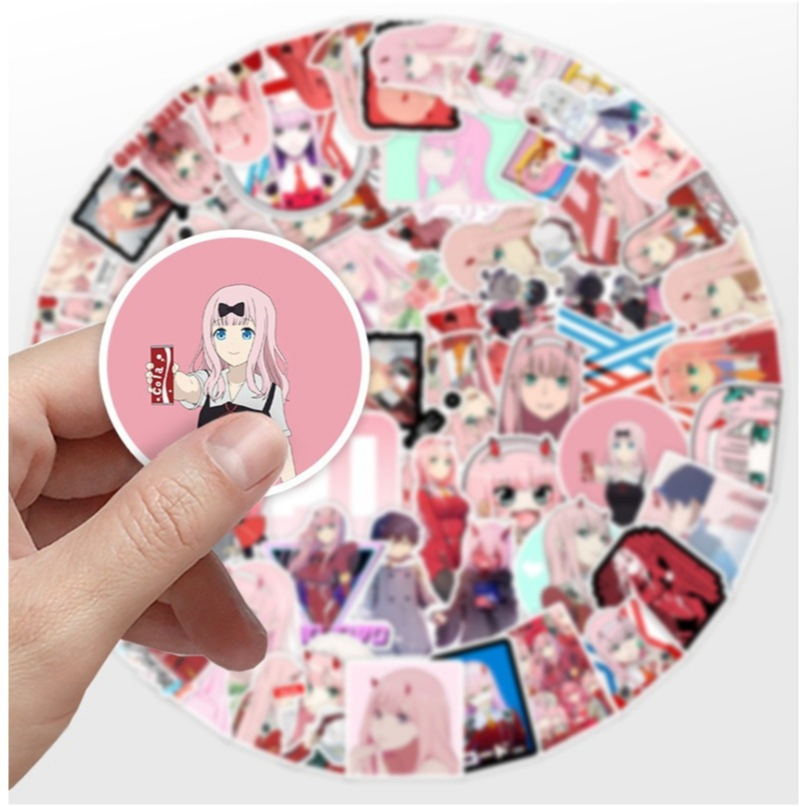 พร้อมส่ง DARLING in the FRANXX สติกเกอร์ กันน้ำ ลาย ลายแตกต่างกัน 50ชิ้น/ชุด