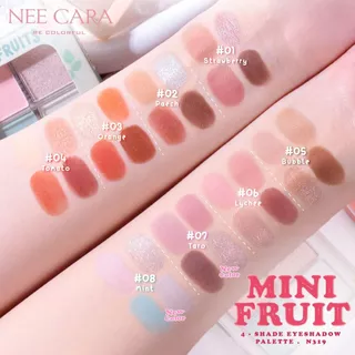 ถูก/แท้/มีไลฟ์ (มีสีใหม่) พาเลทท์ Nee Cara Mini Fruit อายแชโดว์ มินิฟรุต พาเลท ทาตา ชิมเมอร์ ตาวิ้ง อายแชโดว์เกาหลี