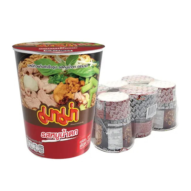 มาม่า คัพ บะหมี่กึ่งสําเร็จรูป รสหมูน้ำตก 60 ก. x 6 (MAMA Cup Instant Noodle Moo Namtok 60 g x 6)