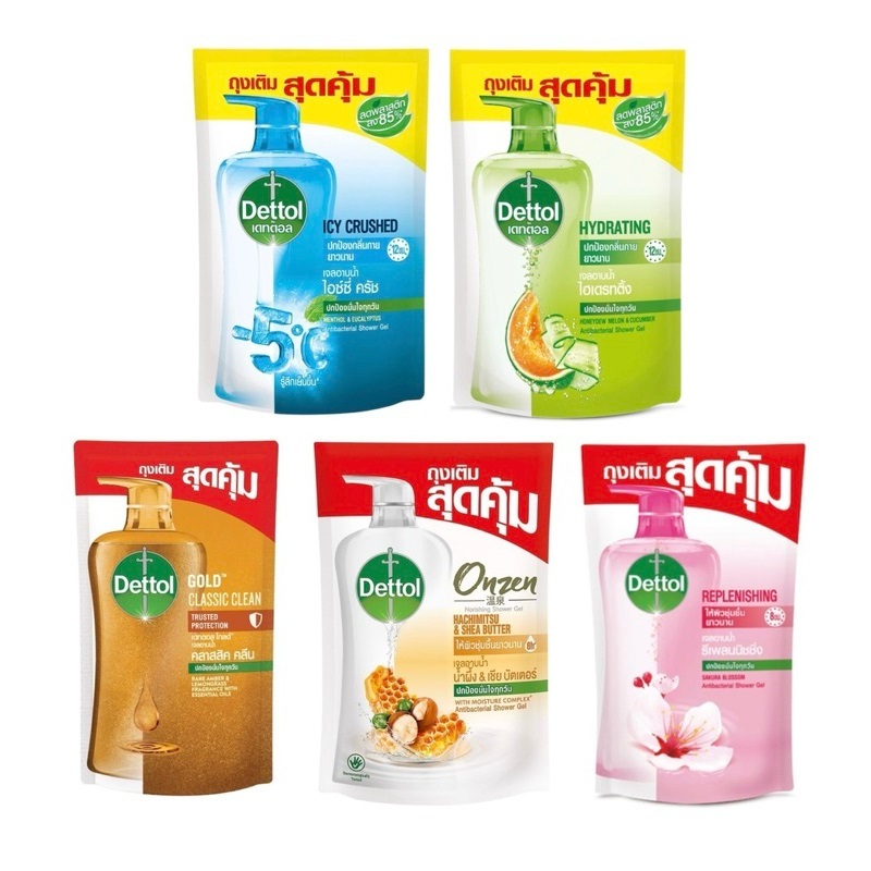 Dettol เดทตอล เจลอาบน้ำ ชนิดถุงเติม 370-400 มล 1 ถุง