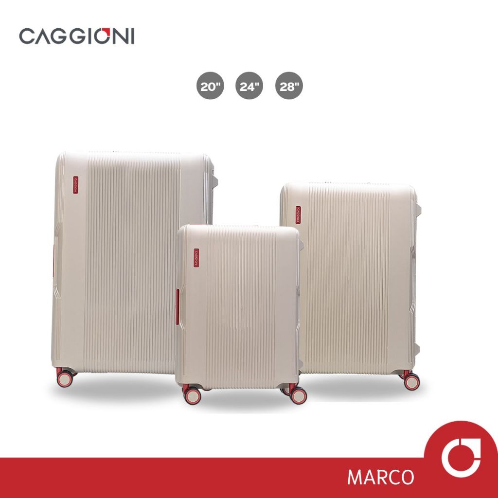 CAGGIONI กระเป๋าเดินทางล้อลาก แบบโครง รุ่นมาโคร C22011-13L - Light camel สีนู๊ด