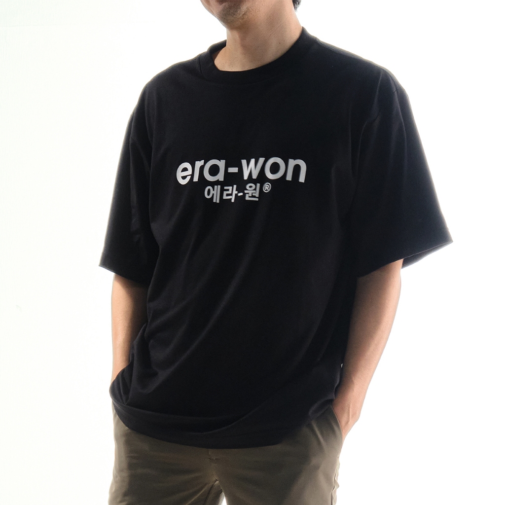 era-won เสื้อยืด SHORT T-SHIRT OVERSIZE KOREA	 สี Black